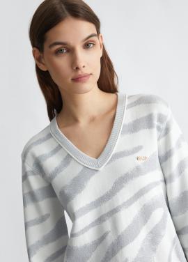 Liu Jo Jumper Blanc/Zilv TF4107-MS49I - image 3 petit