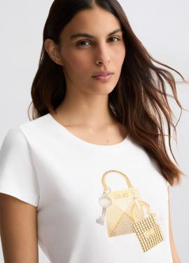 Liu Jo T-shirt Wit Padlock WA5362-JS923 - afbeelding 1 klein