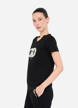 Liu Jo T-shirt Zwart mono TF5280-JS923 - afbeelding 3 klein