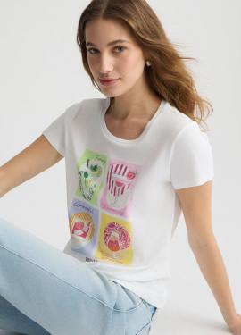 Liu Jo T-shirt Wit Cocktail WA5478-J6410 - afbeelding 3 klein