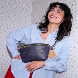 Marie Martens Handtas Navy Grainé Coachella-XL - afbeelding 1 klein