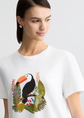 Liu Jo T-shirt Wit Tucano WA5230-JS904 - afbeelding 4 klein