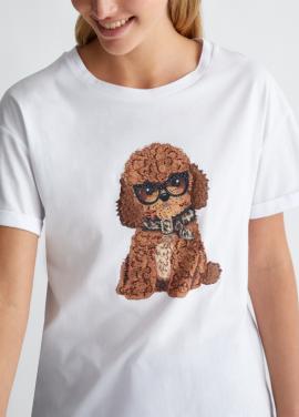 Liu Jo T-shirt Wit dog WF4411-J5904 - afbeelding 1 klein