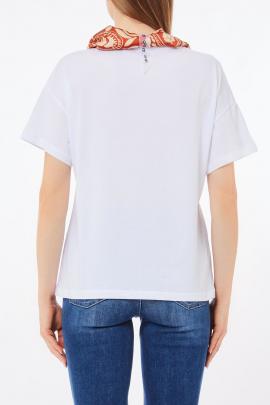 Liu Jo T-shirt met sjaal Wit Terra WA5154-J6308 - afbeelding 6 klein