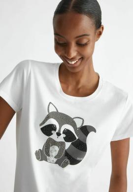 Liu Jo T-shirt Wit raccoon WF4102-J5904 - afbeelding 1 klein