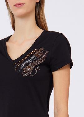 Liu Jo T-shirt Zwart Horns WF6447-JS923 - afbeelding 1 klein