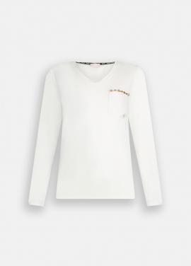 Liu Jo T-shirt Bianco Latte TF5170-JS003 - afbeelding 5 klein