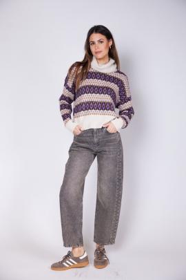 Liu Jo Sweater Violet jacq MF5241-MA58P - afbeelding 1 klein