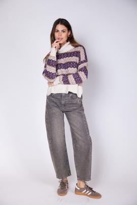 Liu Jo Sweater Violet jacq MF5241-MA58P - afbeelding 2 klein