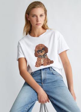 Liu Jo T-shirt Wit dog WF4411-J5904 - afbeelding 4 klein