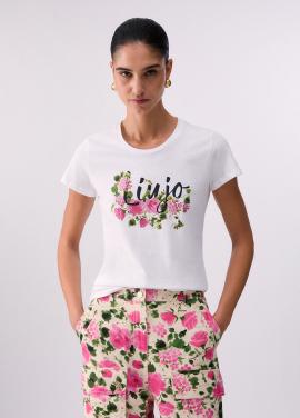 Liu Jo T-shirt Wit Rose WA6493-JS923 - afbeelding 1 klein