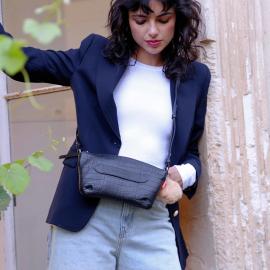 Marie Martens Handtas Zwart croco Coachella pocket - afbeelding 1 klein