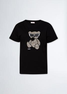 Liu Jo T-shirt Zwart bear WF4411-J5904 - afbeelding 6 klein