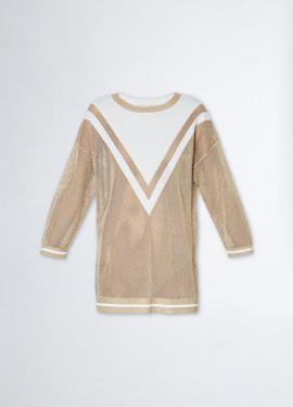 Liu Jo Sweater Ivoor/Gold TA4108-MS015 - afbeelding 6 klein