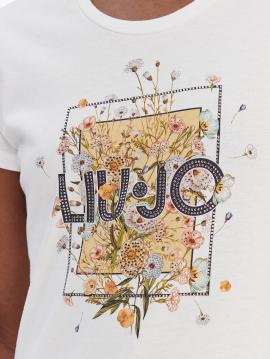 Liu Jo T-shirt Wit Foulard WA6493-JS923 - afbeelding 1 klein