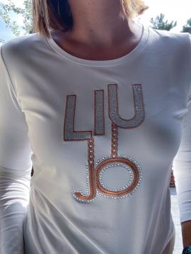 Liu Jo T-shirt Wit chain TF4206-JS088 - afbeelding 2 klein