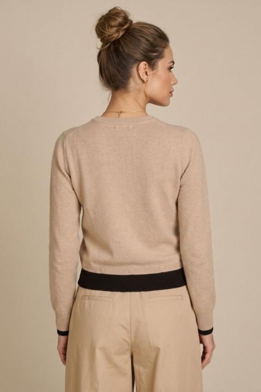 Due Amanti Pull BEIGE BATIE - afbeelding 4 groot