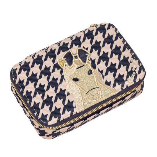 Jeune Premier Pennenzak Houndstooth Horse Pencil Box Filled - afbeelding 1 groot