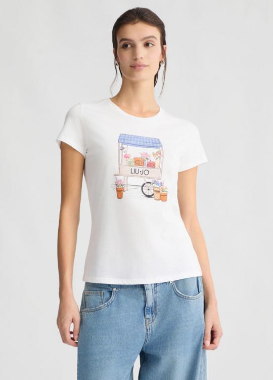 Liu Jo T-shirt Wit Street WA5362-JS923 - afbeelding 1 groot