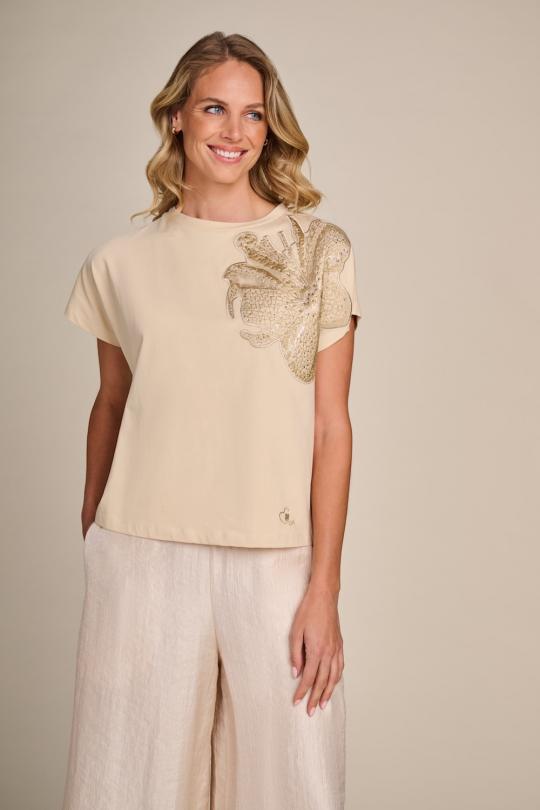 Due Amanti T-shirt Beige DRAKE - afbeelding 1 groot