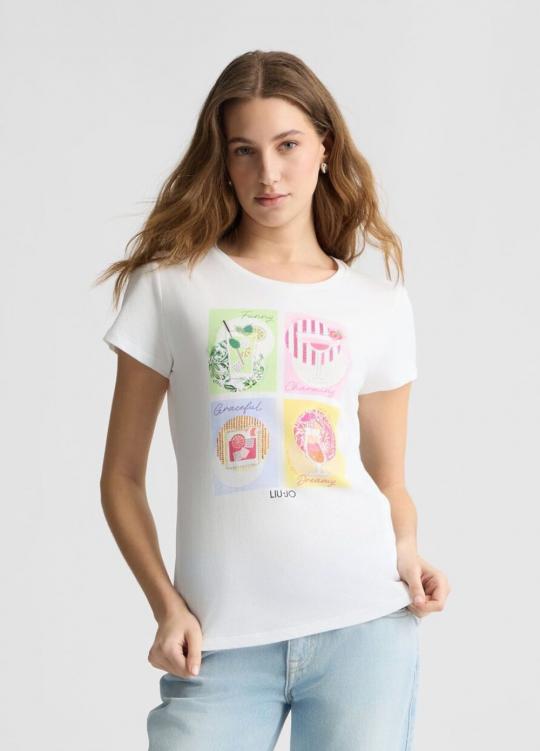 Liu Jo T-shirt Wit Cocktail WA5478-J6410 - afbeelding 1 groot