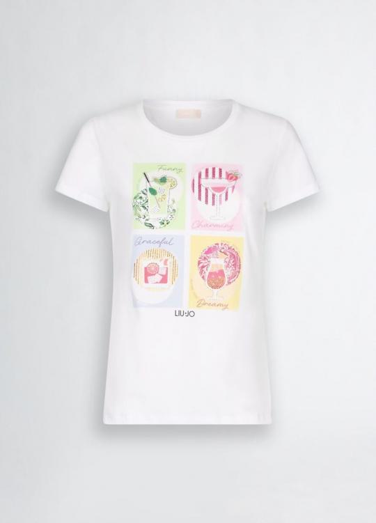 Liu Jo T-shirt Wit Cocktail WA5478-J6410 - afbeelding 7 groot