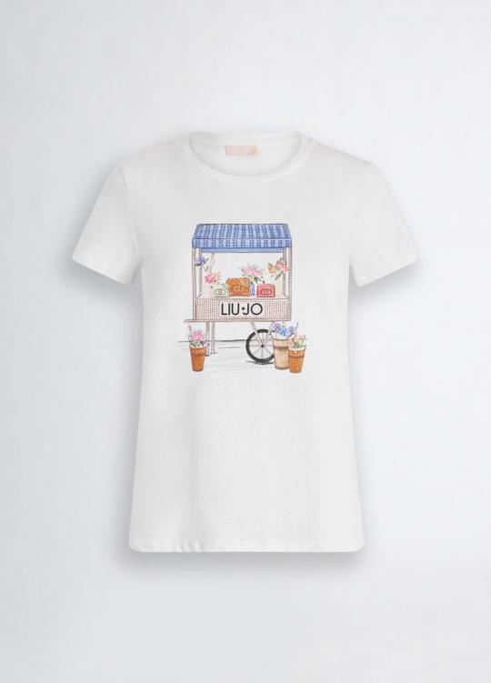 Liu Jo T-shirt Wit Street WA5362-JS923 - afbeelding 7 groot