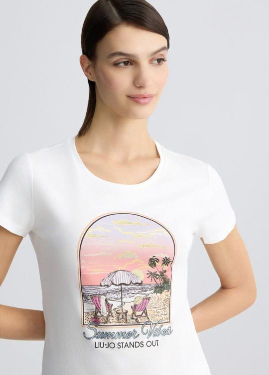 Liu Jo T-shirt Wit Summer WA5478-J6410 - afbeelding 2 groot