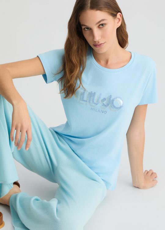 Liu Jo T-shirt Blue TA5214-JS003 - afbeelding 4 groot