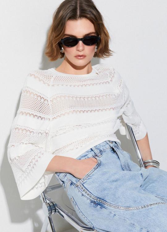 Liu Jo Sweater Wit CA6353-MS55N - afbeelding 5 groot