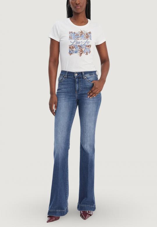 Liu Jo T-shirt Wit Blauw WA6493-JS923 - afbeelding 3 groot