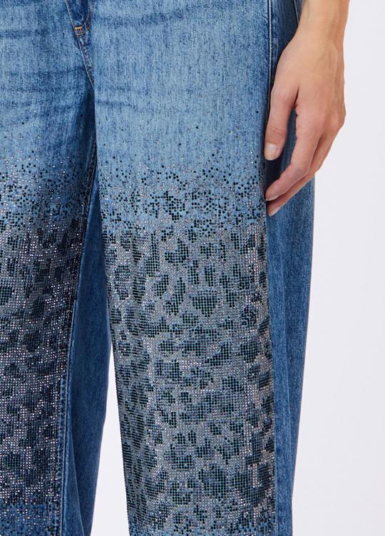 Liu Jo Broek Blue Strass UF6166-D0373 - afbeelding 3 groot