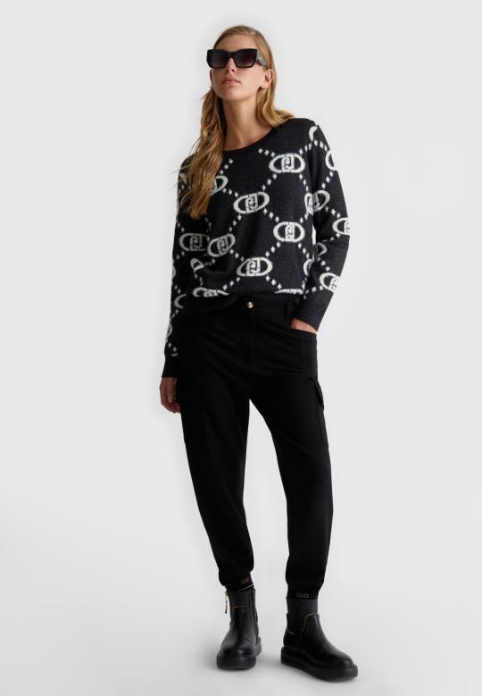 Liu Jo Sweater Wit/Gun TF4230-MA94O - afbeelding 6 groot