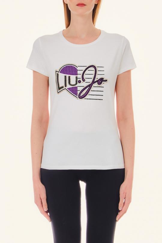 Liu Jo T-shirt Ivoor/Heart TA4196-JS003 - afbeelding 5 groot