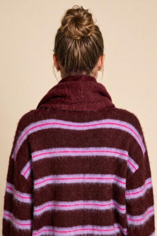 Due Amanti Pull Bordeaux RAINBOW - afbeelding 4 groot