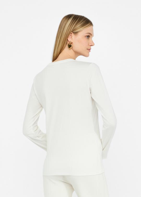 Liu Jo T-shirt Bianco Latte TF5170-JS003 - afbeelding 4 groot