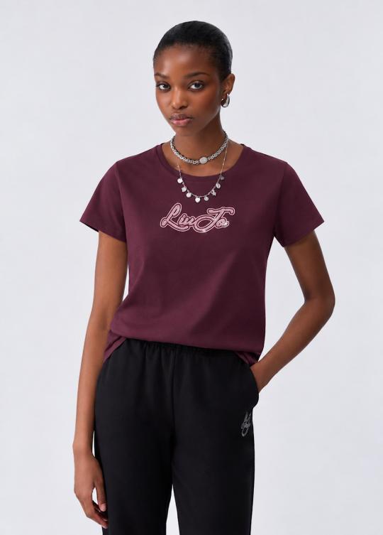 Liu Jo T-shirt Red Aub TF6283-JS923 - afbeelding 1 groot