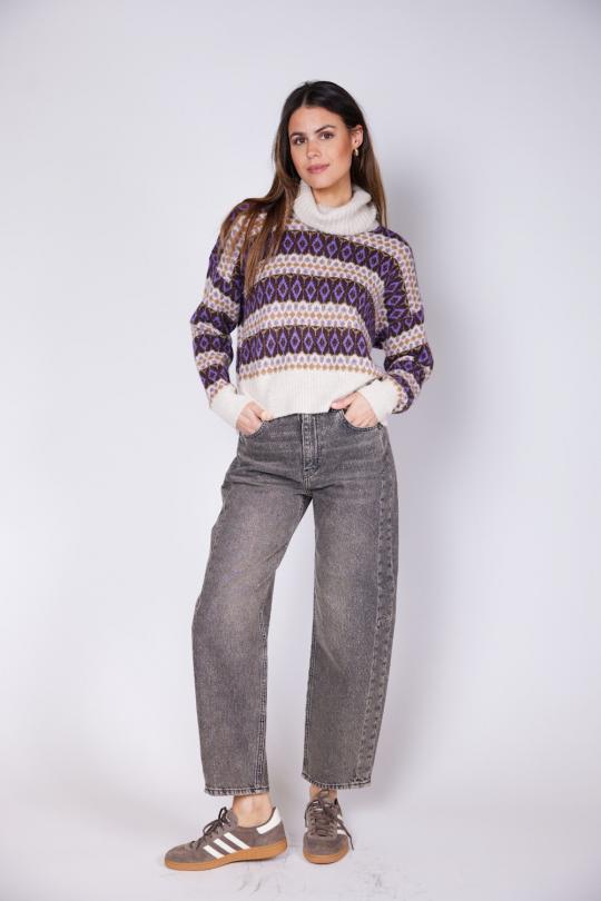 Liu Jo Sweater Violet jacq MF5241-MA58P - afbeelding 2 groot