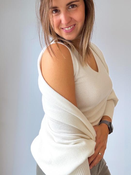 Due Amanti Gilet Off white Warmy - afbeelding 3 groot