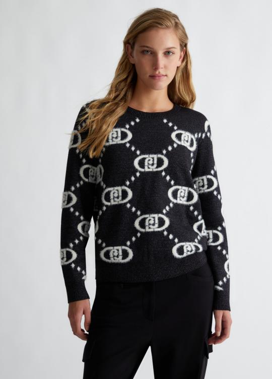 Liu Jo Sweater Wit/Gun TF4230-MA94O - afbeelding 1 groot