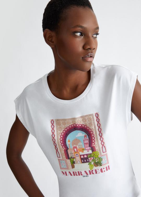 Liu Jo T-shirt Wit Marrakech MA4338-J5003 - afbeelding 2 groot