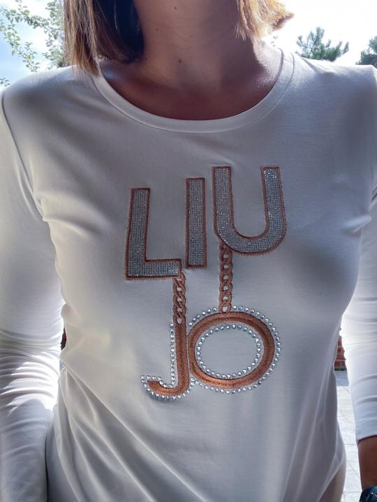 Liu Jo T-shirt Wit chain TF4206-JS088 - afbeelding 3 groot