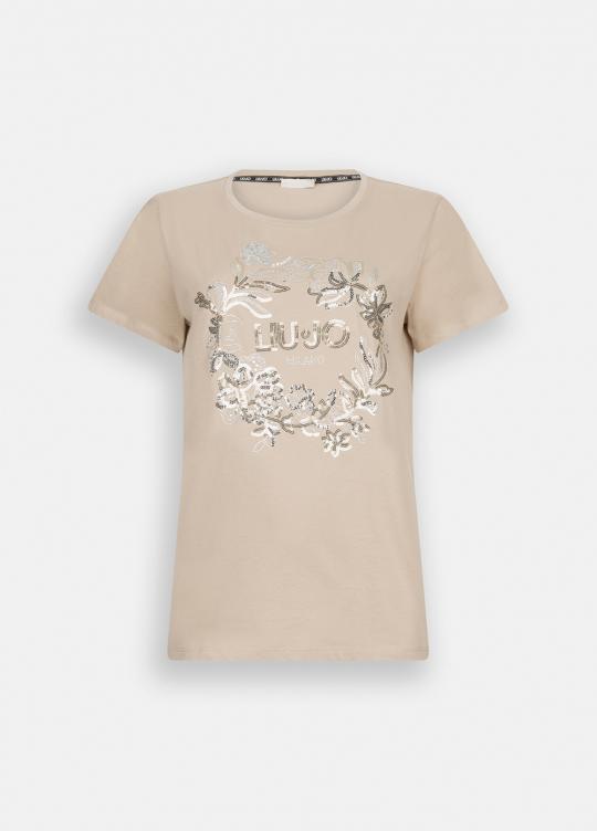 Liu Jo T-shirt Champagne TF5162-JS923 - afbeelding 6 groot