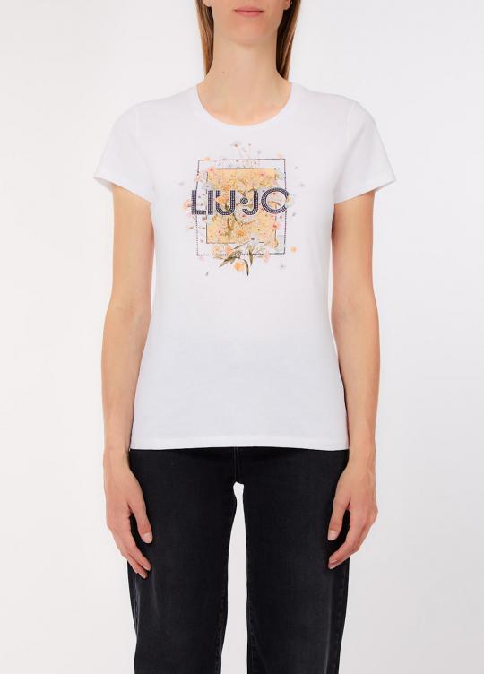 Liu Jo T-shirt Wit foulard WA6493-JS923 - afbeelding 1 groot