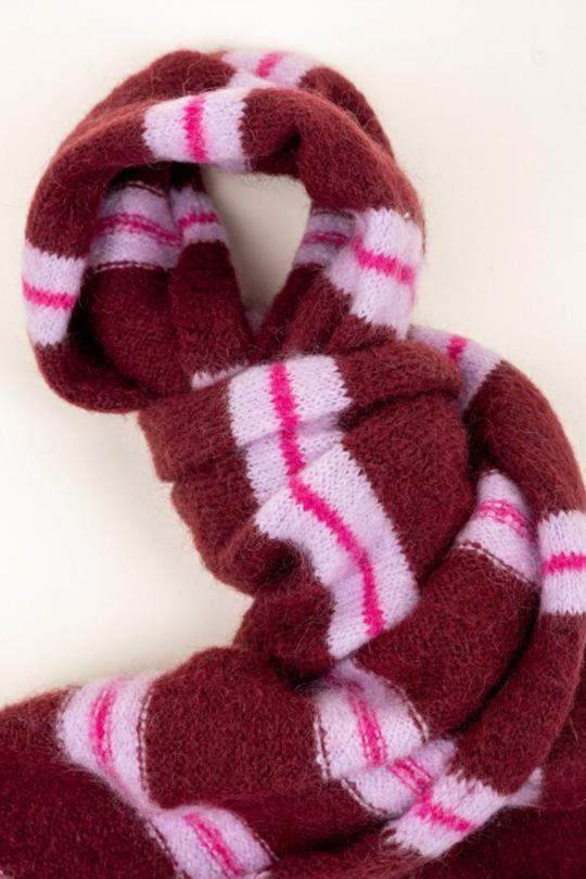 Due Amanti Sjaal Bordeaux NIRA STRIPES - afbeelding 3 groot