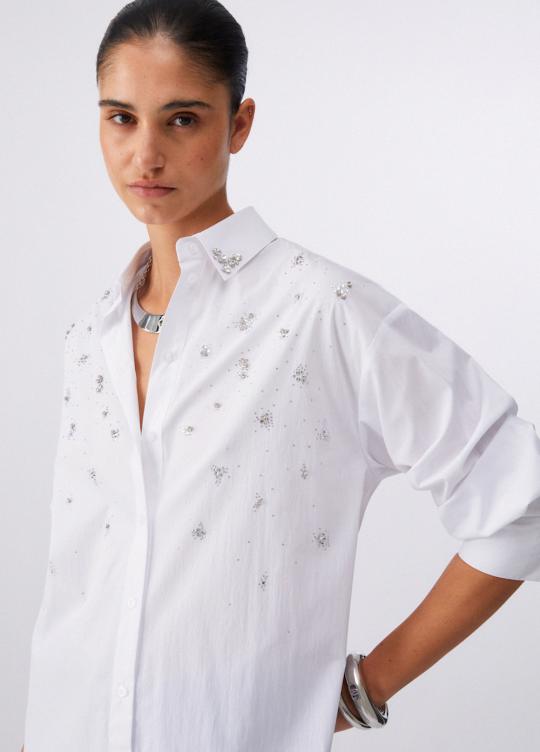Liu Jo Hemdkleed Wit crystal WA6154-T407A - afbeelding 7 groot