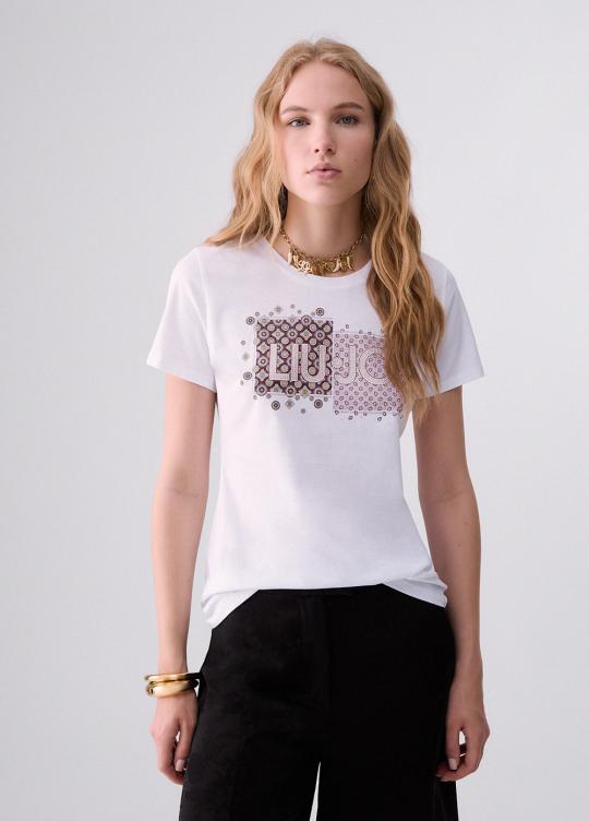 Liu Jo T-shirt Wit Geo WF6346-JS923 - afbeelding 1 groot