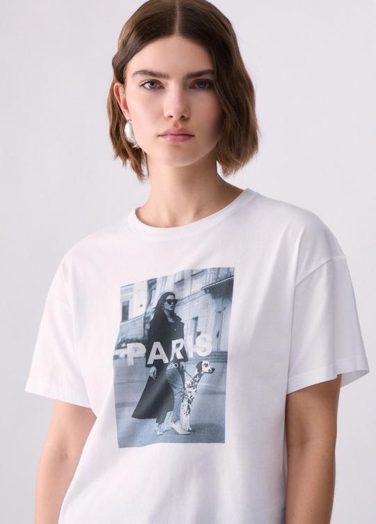 Liu Jo T-shirt Wit Paris WF6433-JS904 - afbeelding 5 groot