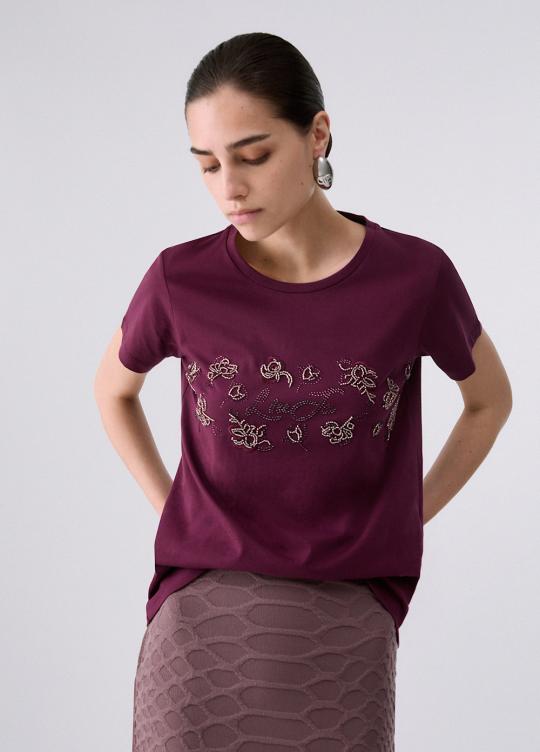 Liu Jo T-shirt Red Auberg TF6242-JS923 - afbeelding 1 groot