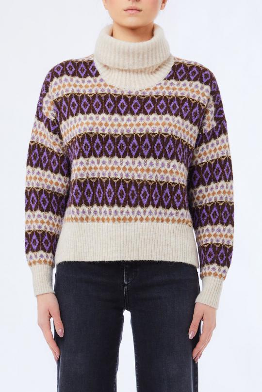 Liu Jo Sweater Violet jacq MF5241-MA58P - afbeelding 4 groot